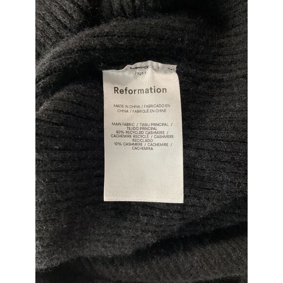 Reformation 'Ida' Black Cashmere Sleeveless Sweater Dress Size L - Picture 6 of 6